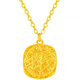 Fat Donglai's same style 18K gold sugar cube pendant 24k gold small necklace for women gold 999 pack silver burst gold small sugar cube necklace