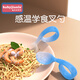 Babyjianle Bebé aprendiendo horquillas y cucharas para sentir la temperatura y el cambio de color cucharas de silicona para bebés alimentando agua y comer puré de frutas y cucharas cálidas Aprenda a comer mesa de rosa polvo + tortillo + caja de almacenamiento