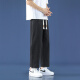 Foss Phil light blue jeans men's summer thin nine-point loose trendy sports and casual straight wide-leg pants Fashion brand 718-K829 black 3XL [Recommended 175-190Jin [Jin equals 0.5 kg]]