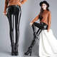 Yayongling Lederhose für Frauen mit Samt verdickte hohe Taille elastischer koreanischer Stil schlanker Passform und schlanke kleine Füße für Frauen mit PU-Lederhosen Leggings 1105 [elastische Taille/hinzugefügte Samt] Verdickte M empfohlene 100-120jin [Jin gleich 0,5 kg]