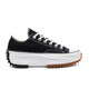 Converse Converse New Run Star Wanderung Ochsen und Frauen lässige dicke Sohle erhöhte Leinwandschuhe 168816C Schwarz und Weiß 38.5