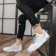 TEWEIWEI men's shoes spring and summer new shoes men's leather sports casual shoes men's trendy moral training sneakers spring and autumn 1987 white [single lining] 43