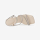 Qianbaidu [Serie Silent] Sandalias de moda con tacón de tacón para mujeres nuevas sandalias de moda de verano Silver/Beige 38