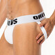 Tangas de los hombres blancos revelan cabello calzoncillos sexy para hombres sexy algodón de algodón puro de cintura doble revele la cadera sólida color orlvs blancos m