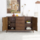 Womu sideboard American solid wood cupboard new Chinese restaurant cabinet modern sideboard restaurant storage cabinet sideboard (walnut color) [FS-1105]