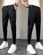 Feidi Sen Hosen für Männer Sommer dünne schlanke Passform und schlanke kleine Füße und Füße Casual Hosen für Jungen koreanische Stile Trendy Herrenhosen für Männer schwarz (kurzer Sommerstil) 31 (120-130jin [Jin gleich 0,5 kg])