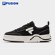 Fila fusion zhang hao même style fichier de mode marque de chaussures pour hommes skateboard 2025 Été nouveau 50-50 chaussures de toile chaussures décontractées noir / lait blanc-bg 42