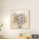 
Wingtu hand-painted oil painting restaurant decoration painting modern simple living room hanging painting French texture painting light luxury style artistic high-end sense, flowers blooming 60*60 hot-selling spot silver metal frame