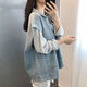 Sleeveless vest workwear denim vest girlfriend ins student punk loose bf style internet celebrity horse clip jacket trend SN0703 9901# blue [collect priority shipment] M Recommended 100-115Jin [Jin equals 0.5 kg]