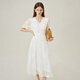 
Fan Silan White Embroidered Embroidered Dress for Women Summer 2024 New Tea Break French Fairy Dress 12397 White S