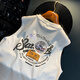 Qianji (QIANJI) American loose vest men's summer trendy printed sleeveless heavy vest casual sports sweatshirt white [HJ9906-1] M suitable for 90-108Jin [Jin equals 0.5 kg]