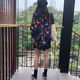 冉艺岚衬衫女春秋新款韩版宽松印花衬衣港味复古长袖衣外套 a 9712 S  收藏店铺ONG小礼物