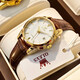 OLEVS (OLEVS) Swiss certified top ten couple watches, a couple mechanical watch, fully automatic luminous waterproof trend watch, OLEVS3601+6629 brown leather white free engraving