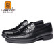 Alter Mann des Mannes (Laorentou) Lederschuhe Herrenzehenschicht Cowide Britisch gedruckte Business Formale Schuhe Fahren Hochzeitsschuhe Arbeit Lederschuhe Boss La13118 Black 43