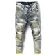 
Zhidou Dou light-colored nine-point jeans men's slim elastic small feet pants men's Korean style fashion brand beggar ripped thin style 9767 28