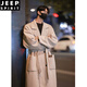 JEEP SPIRIT British style woolen coat men's mid-length winter thickened Korean style handsome high-quality over-the-knee woolen windbreaker jacket off-white XL