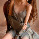 Mao Huo Bing Silk Pajamas Women with Chest Pads Slings Sexy Sexy Night Dresses Night Dresses Large Size Underwear Gift Gift Box Champagne Color [Breastless Pad] [Nights + Night Dresses] L [suitable for 95-115Jin [Jin equals 0.5 kg]]