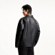 JACK JONES (Jack/Jones) 25 años IMITACIÓN DE IMITACIÓN Men's Leather Tendencia de primavera para hombres Lapa de la chaqueta de cuero de cuero suelto PUT PUS Ejecutivo Ejecutivo E40 Negro Regular E40 3XL (195)