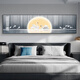 Aohan Modern Light Luxury Martide Painting спальня главная спальня фона фона стены украшения живопись горизонтальная версия Теплая и теплая атмосферная настенная живопись JD12244 Starry Sky 135*35 -сантиметровый фарфоровый фарфор -фарфор -сплав Black Frame