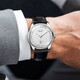 
Boman official website German certified brand watch men's mechanical watch fully automatic men's watch calendar luminous waterproof men's watch [SF] 3882 silver shell white surface - silver steel belt 39mm