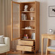 Qinling Chunyuan nordique Bibliothèque en bois massif en bois de rangement étagère de rangement simple salon de grande capacité armoire avec une bibliothèque à poussière de porte 9902 # Log Color Bibliothèque