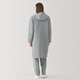 MUJI Labo Men's Cashmere Mixed Hooded Coat Woolen Coat Winter Jacket AF011A4A Light Gray M (170/92A)