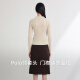 EP Yaying Women's Clothing Yak Polo Collar Metal Button Sweater Shopping Mall Same Model 9913A White M