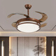 Kupfer Herzholz Yun Neues chinesisches Deckenleuchten Voller Spektrum Augenschutz Wohnzimmer Helles Mittelstil Mijia Smart Schwarzes Walnuss-Massivholz Restaurant Lampe J9898 Long 56*56 cm Volles Spektrum Drei-Farben-Dimmen