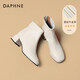 Daphne Martin Boots Herbst und Winter Single Stiefel Französisch modische Kurzstiefel Frauen Weiß plus Samt Stiefel Frauen ungenau