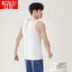 Red bean vest men's Xia Modal slim and markless base shirt men's round neck versatile sports vest pearl white 175