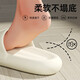 Qyckaby-Hausschuhe für Frauen im Sommer, einfache weiche Sohle und leichtes Badezimmer, Nicht-Schlupfsandalen von Paaren, beige 38-39 für 37-38 geeignet