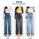 MARKYINXIANG阔腿牛仔裤女宽松直筒裤春秋2025年新款高腰垂感显瘦小个子拖地裤 HN695   复古蓝 M （建议93-110斤）