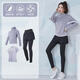 COZOK fitness suit for women in autumn and winter plus velvet yoga clothing equipment for running morning jogging professional long-sleeved thin sportswear blue [long] five-piece set ETC15924 L Recommended 105-120 Jin [Jin equals 0.5 kg]