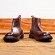Caplost Horse Leather rétro Men's Chelsea Boots Side Zipper Goodyear Craft Mancheve Geatin Leather Martin Boots Boots Heavy Duty Broots Dark Brown 43 (265 mm)