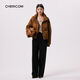 Qianrenggang (CHERICOM) new winter women's retro short versatile stand-up collar down jacket warm jacket Y299115Y milk coffee color 88814 170