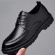 Playboy Cuero zapatos casuales para hombres uso formal de cuero genuino transpirable negro suave suela gruesa 2025 nuevos zapatos de cuero de cabeza grande para hombres encaje negro 9763 40