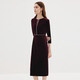 Aiteai retro high-end elegant beaded V-neck waist velvet dress dress autumn new style 7177815 Chateau Red 60 L 165