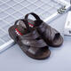 Changxiang Huili Vietnamese rubber tendon sole sandals for men summer thick sole wear-resistant plastic sandals for middle-aged non-slip outer wear 698 brown 1 time upgraded version 41 (suitable for 40)