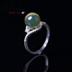 Fat Donglai's same style blue amber ring natural Mexican women's amber beeswax beads 925 silver blue amber ring (live)
