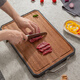 Konbach solid wood chopping board antibacterial and mildew-proof chopping board ebony PE double-sided cutting board large 43*30cm