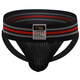 Clever -Menmode Europäischer und amerikanischer Männer Sport Tanga Wide Gürtel atmungsaktive große Bag Bag Hüfte Doppelte Ticks Weiß 1 Streifen L (80-87 cm)