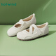
Hotwind Sports Mary Jane Shoes Commuter Women's Shoes 25 Years Spring Sweet Ballet Cross Strap Light Mouth Breathable Flat Sole Shoes 13 Silver 36 230mm
