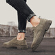 Kaliding 2021 summer casual leather shoes for men British matte leather low top shoes Martin boots fur fur back leather men's shoes Khaki 40 standard leather shoe size