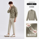 Qian Zhihe 2024 spring and autumn new men's long-sleeved knitted sweatshirt Henry collar solid color bottoming shirt top jacket men's 30C Khaki S