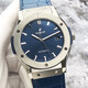 
[Second-hand 99 new] Not used Hublot-Model 542.NX.7170.LR-Public price 52600 automatic mechanical men's watch blue disc belt