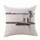 Yuanjia Nipai Wuguan Chinese-style landscape pillow cotton linen sofa cushion house architectural design model room waist pillow A 40X40 (pillow case does not include core