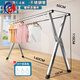 Stainless steel double pole clothes drying rack floor-standing folding retractable mobile indoor hanging clothes drying rack balcony cool quilt rack stainless steel tube double pole 1.4 meters - non-retractable