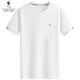 Dancing with Wolves [with mulberry silk] round neck short-sleeved T-shirt for men 2025 summer new embroidery cool breathable base short t6623 white 803 L (175)