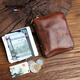 Rollsminjor echte Leder-Brieftasche Herren Kurzer vertikal handgefertigter Gemüse gebräunter Kopfschicht Cowide Retro Reißverschluss Brieftasche mittleren Alters und Jugend Geschenkbox Retro Black 9*2,5*12 cm