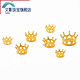 Wenying 18K gold crown bead top bead card ring flower hat diy handmade jewelry pendant beads material accessories mini 4.2/5.3mm one (F355)